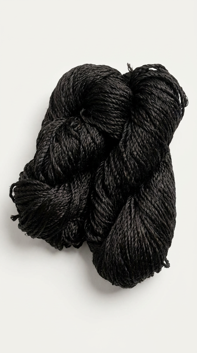 Knitsilk 3 Ply 100% Mulberry Silk Lace Weight Yarn | Perfect for Knitting, Crocheting & Weaving | Premium Quality Silk Yarn for Luxurious Projects (50g – 260 Yards, Black)