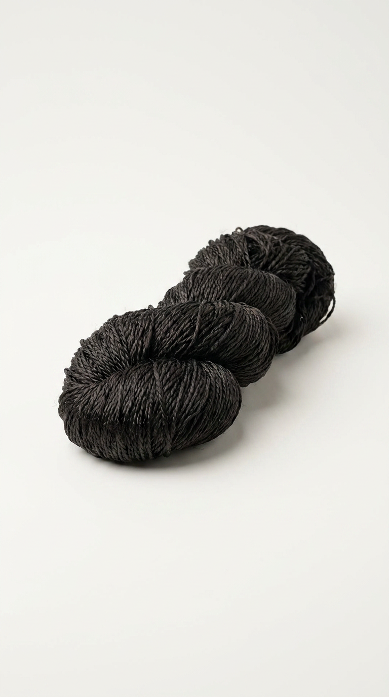 Knitsilk 3 Ply 100% Mulberry Silk Lace Weight Yarn | Perfect for Knitting, Crocheting & Weaving | Premium Quality Silk Yarn for Luxurious Projects (50g – 260 Yards, Black)