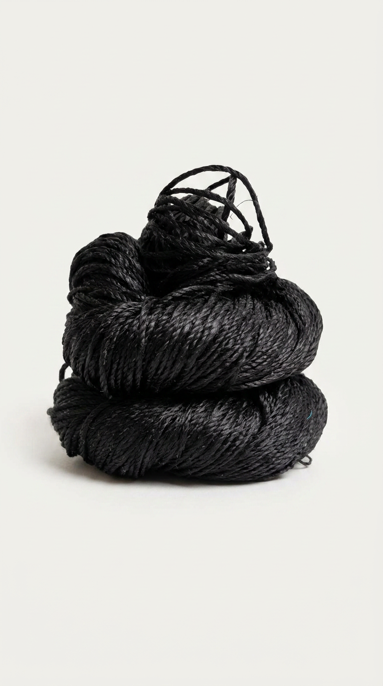 Knitsilk 3 Ply 100% Mulberry Silk Lace Weight Yarn | Perfect for Knitting, Crocheting & Weaving | Premium Quality Silk Yarn for Luxurious Projects (50g – 260 Yards, Black)