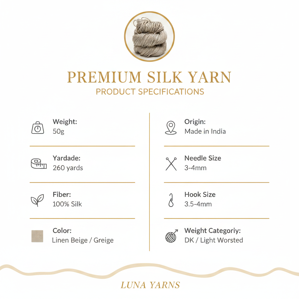 Knitsilk 3 Ply 100% Mulberry Silk Lace Weight Yarn | Perfect for Knitting, Crocheting & Weaving | Premium Quality Silk Yarn for Luxurious Projects (50g – 260 Yards, Shimmer)