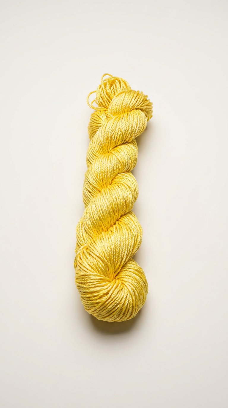 Knitsilk 3 Ply 100% Mulberry Silk Lace Weight Yarn | Perfect for Knitting, Crocheting & Weaving | Premium Quality Silk Yarn for Luxurious Projects (50g – 260 Yards, Pastel Yellow)