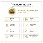 Knitsilk 3 Ply 100% Mulberry Silk Lace Weight Yarn | Perfect for Knitting, Crocheting & Weaving | Premium Quality Silk Yarn for Luxurious Projects (50g – 260 Yards, Super gold)