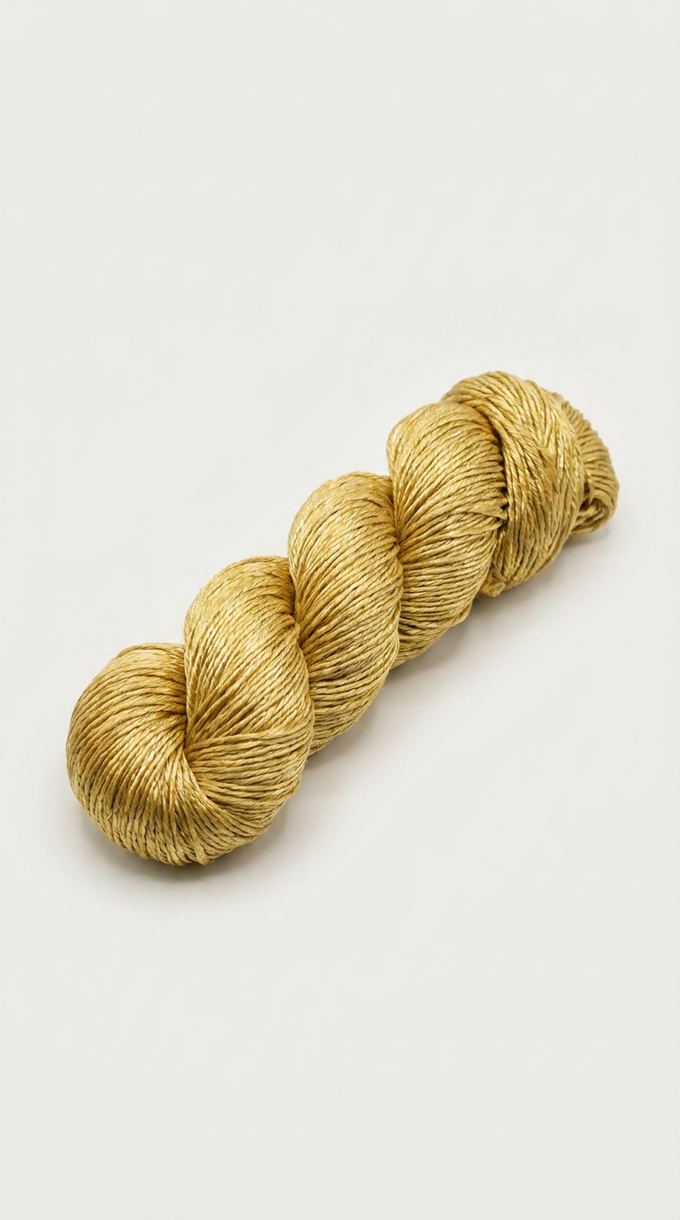 Knitsilk 3 Ply 100% Mulberry Silk Lace Weight Yarn | Perfect for Knitting, Crocheting & Weaving | Premium Quality Silk Yarn for Luxurious Projects (50g – 260 Yards, Super gold)