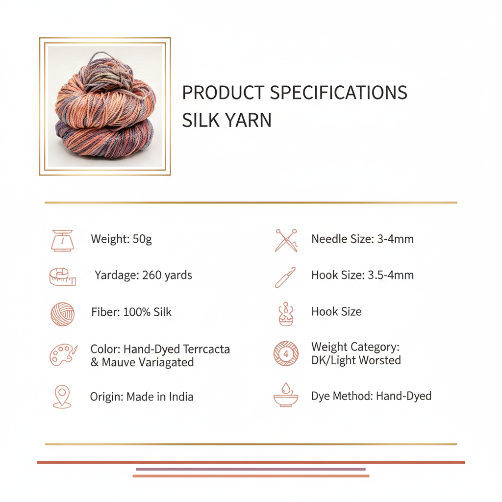 Knitsilk 3 Ply 100% Mulberry Silk Lace Weight Yarn | Perfect for Knitting, Crocheting & Weaving | Premium Quality Silk Yarn for Luxurious Projects (50g – 260 Yards, Lotus)