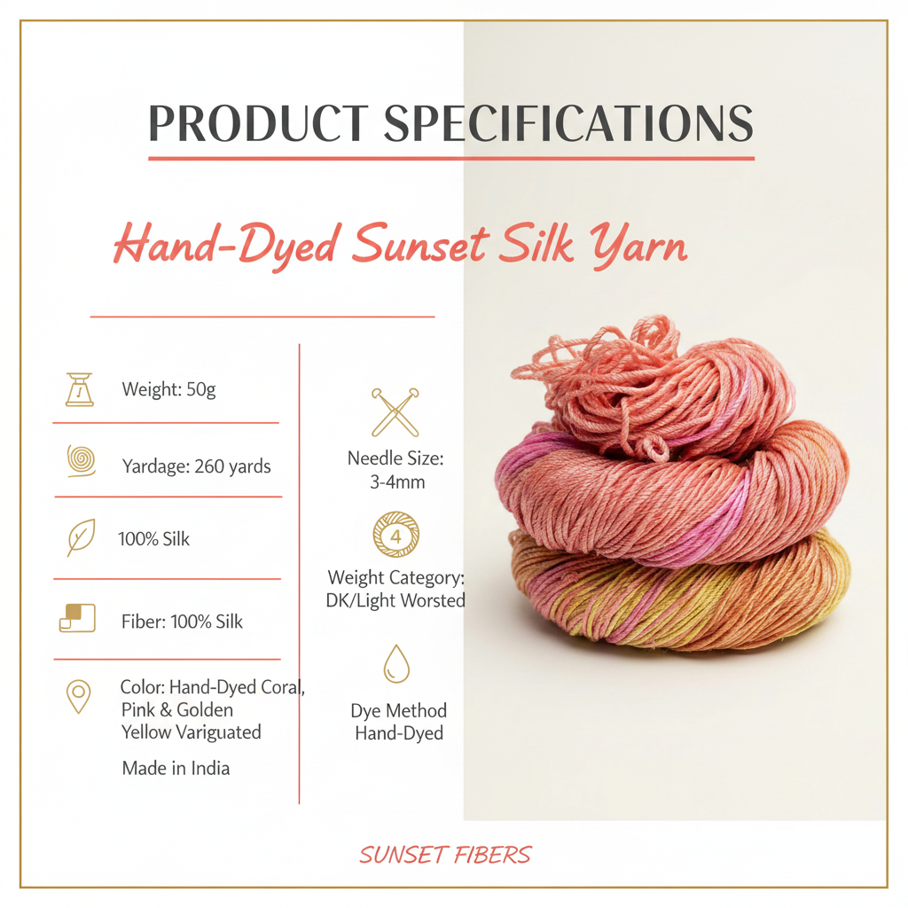 Knitsilk 3 Ply 100% Mulberry Silk Lace Weight Yarn | Perfect for Knitting, Crocheting & Weaving | Premium Quality Silk Yarn for Luxurious Projects (50g – 260 Yards, Hyacinth)