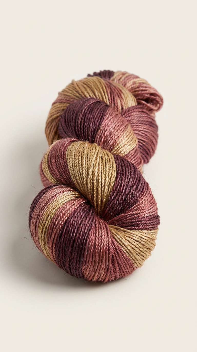 Knitsilk 3 Ply 100% Mulberry Silk Lace Weight Yarn | Perfect for Knitting, Crocheting & Weaving | Premium Quality Silk Yarn for Luxurious Projects (50g – 260 Yards, Purple and Peach)