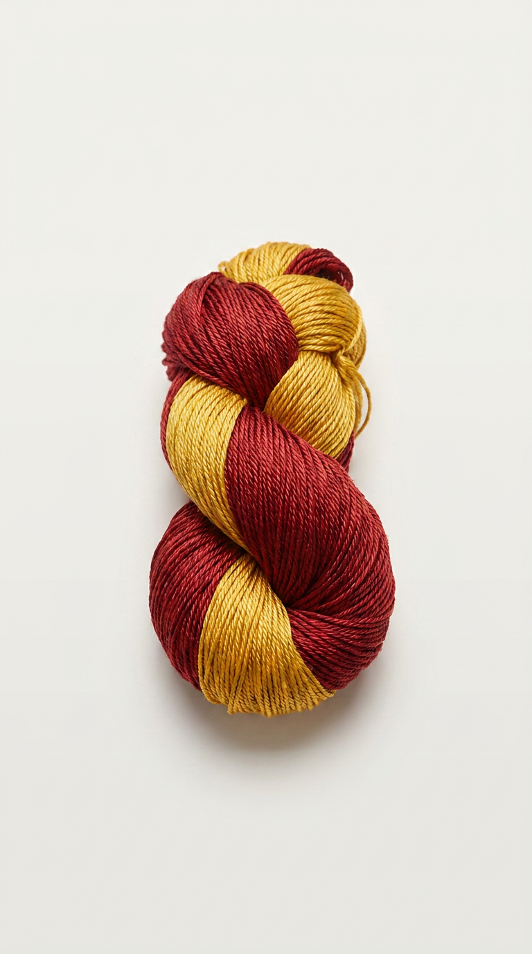 Knitsilk 3 Ply 100% Mulberry Silk Lace Weight Yarn | Perfect for Knitting, Crocheting & Weaving | Premium Quality Silk Yarn for Luxurious Projects (50g – 260 Yards, Red and Yellow)