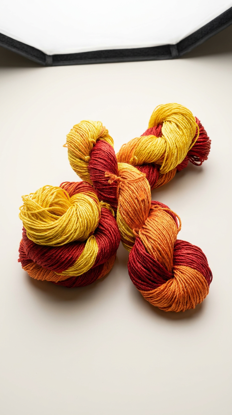 Knitsilk 3 Ply 100% Mulberry Silk Lace Weight Yarn | Perfect for Knitting, Crocheting & Weaving | Premium Quality Silk Yarn for Luxurious Projects (50g – 260 Yards, Red and Yellow)