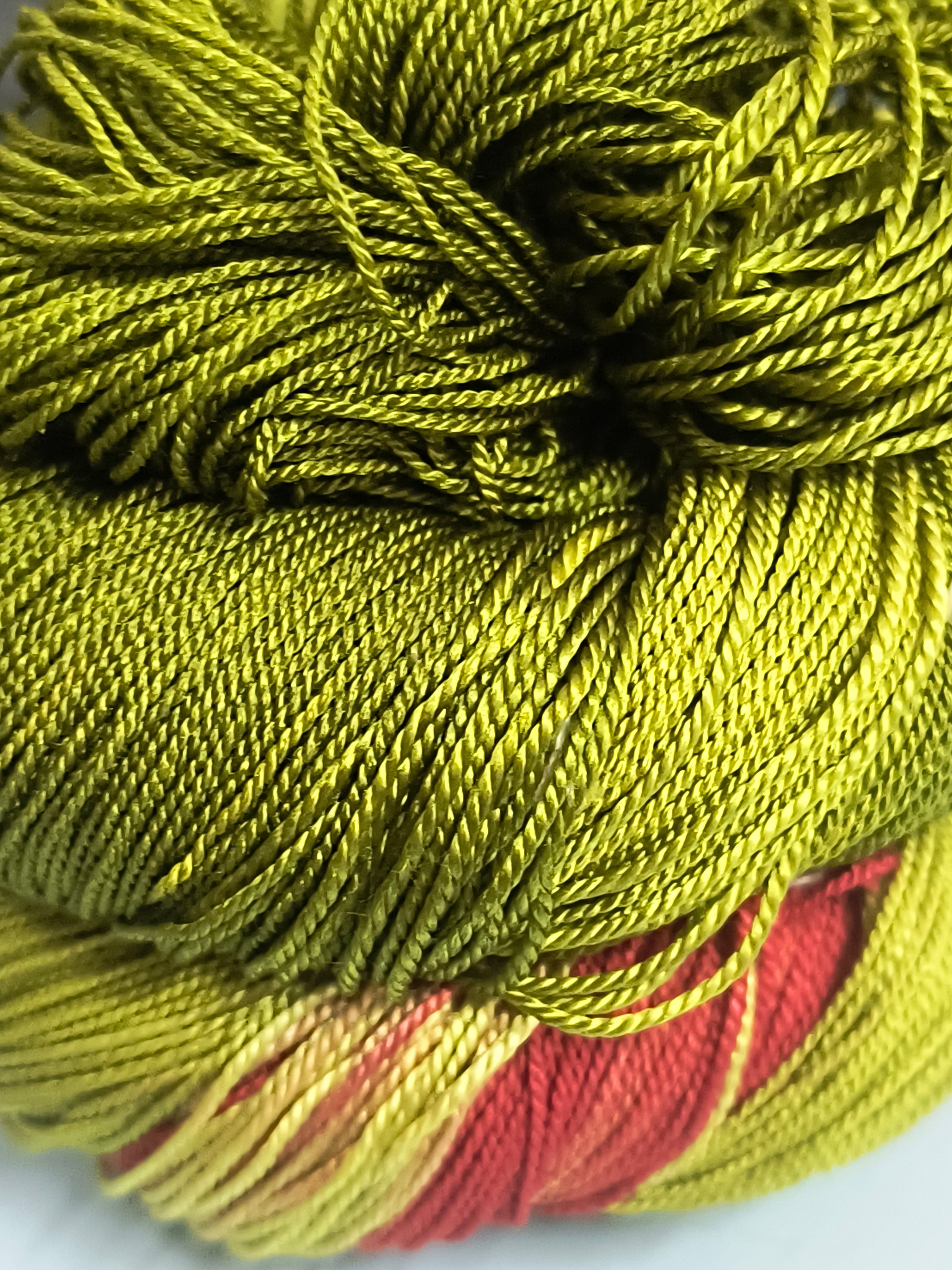 Knitsilk 3 Ply 100% Mulberry Silk Lace Weight Yarn | Perfect for Knitting, Crocheting & Weaving | Premium Quality Silk Yarn for Luxurious Projects (50g – 260 Yards, Dark Olive and Red)