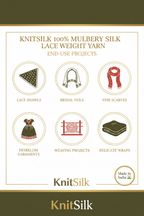 Knitsilk 3 Ply 100% Mulberry Silk Lace Weight Yarn | Perfect for Knitting, Crocheting & Weaving | Premium Quality Silk Yarn for Luxurious Projects (50g – 260 Yards, Dark Olive and Red)