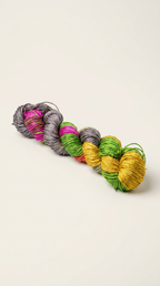 Knitsilk 3 Ply 100% Mulberry Silk Lace Weight Yarn | Perfect for Knitting, Crocheting & Weaving | Premium Quality Silk Yarn for Luxurious Projects (50g – 260 Yards, Green and Purple)