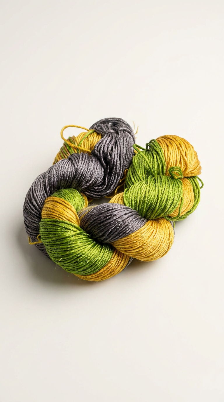 Knitsilk 3 Ply 100% Mulberry Silk Lace Weight Yarn | Perfect for Knitting, Crocheting & Weaving | Premium Quality Silk Yarn for Luxurious Projects (50g – 260 Yards, Green and Purple)
