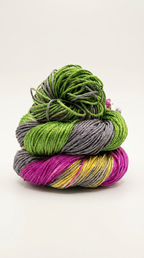 Knitsilk 3 Ply 100% Mulberry Silk Lace Weight Yarn | Perfect for Knitting, Crocheting & Weaving | Premium Quality Silk Yarn for Luxurious Projects (50g – 260 Yards, Green and Purple)