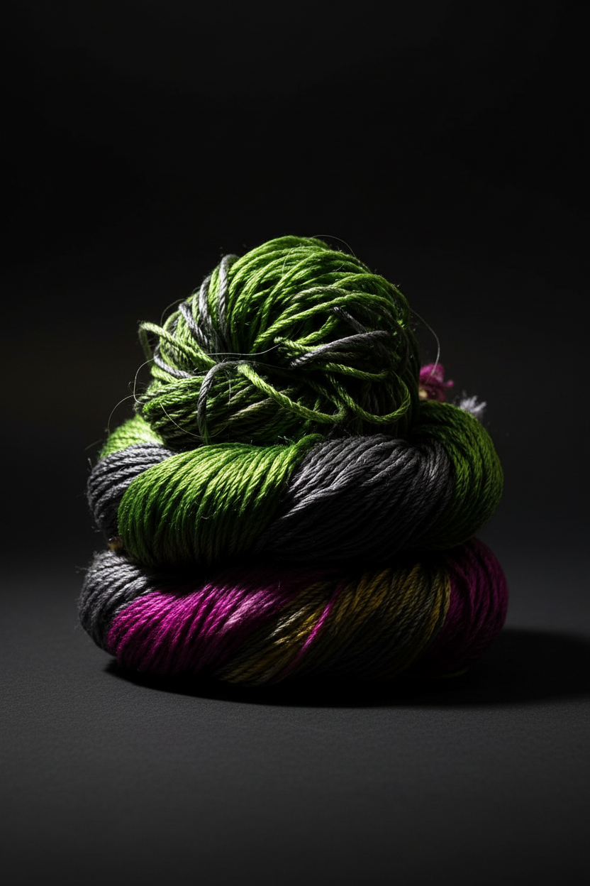 Knitsilk 3 Ply 100% Mulberry Silk Lace Weight Yarn | Perfect for Knitting, Crocheting & Weaving | Premium Quality Silk Yarn for Luxurious Projects (50g – 260 Yards, Green and Purple)