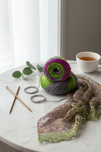 Knitsilk 3 Ply 100% Mulberry Silk Lace Weight Yarn | Perfect for Knitting, Crocheting & Weaving | Premium Quality Silk Yarn for Luxurious Projects (50g – 260 Yards, Green and Purple)