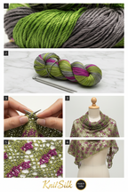 Knitsilk 3 Ply 100% Mulberry Silk Lace Weight Yarn | Perfect for Knitting, Crocheting & Weaving | Premium Quality Silk Yarn for Luxurious Projects (50g – 260 Yards, Green and Purple)