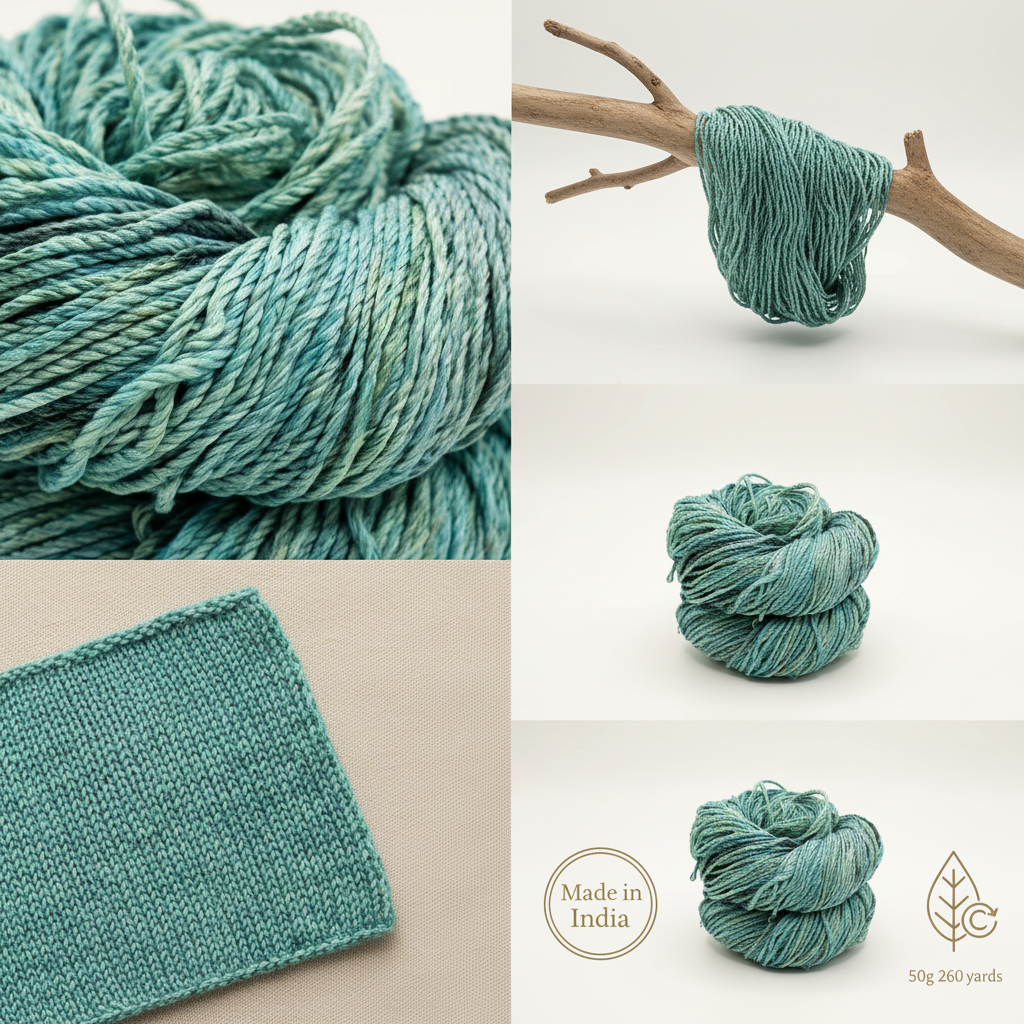 Knitsilk 3 Ply 100% Mulberry Silk Lace Weight Yarn | Perfect for Knitting, Crocheting & Weaving | Premium Quality Silk Yarn for Luxurious Projects (50g – 260 Yards, Dark Green)