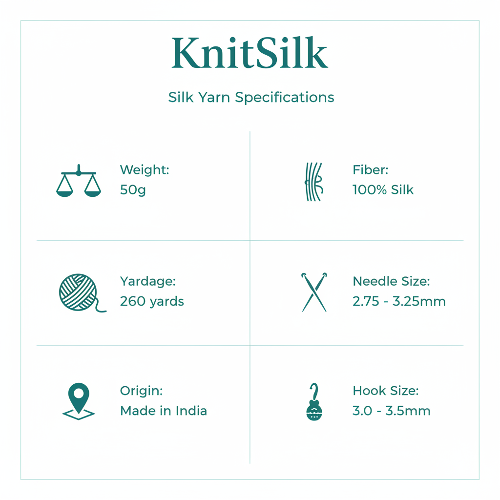 Knitsilk 3 Ply 100% Mulberry Silk Lace Weight Yarn | Perfect for Knitting, Crocheting & Weaving | Premium Quality Silk Yarn for Luxurious Projects (50g – 260 Yards, Dark Green)