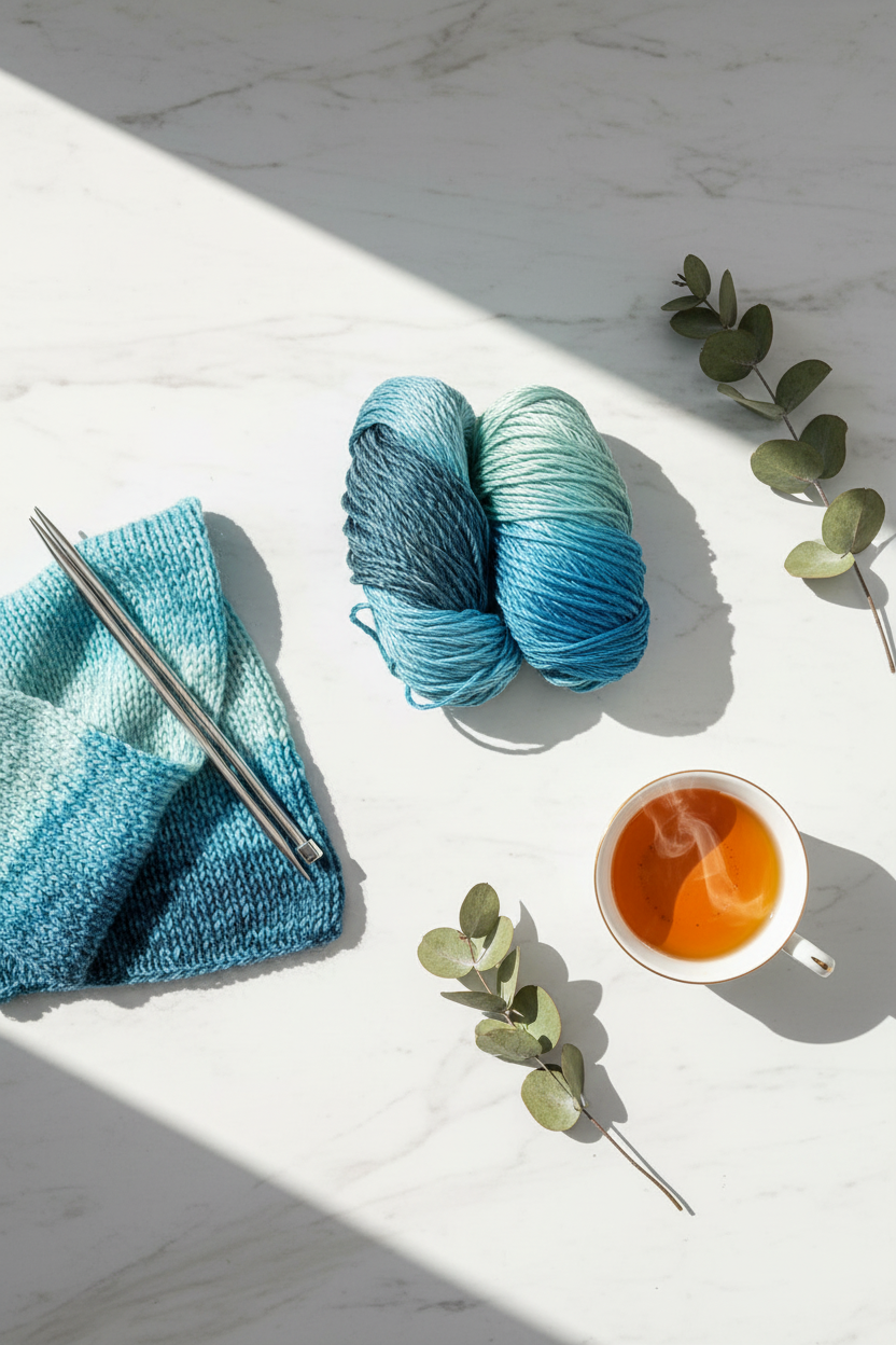 Knitsilk 3 Ply 100% Mulberry Silk Lace Weight Yarn | Perfect for Knitting, Crocheting & Weaving | Premium Quality Silk Yarn for Luxurious Projects (50g – 260 Yards, Sky Blue)