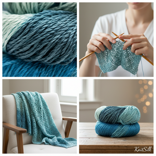 100% Mulberry Silk Yarn Lace 3 Ply Sky Blue – 50g, 260 Yards