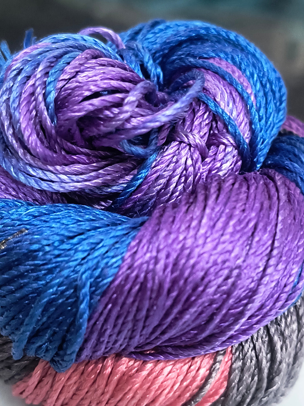 Knitsilk 3 Ply 100% Mulberry Silk Lace Weight Yarn | Perfect for Knitting, Crocheting & Weaving | Premium Quality Silk Yarn for Luxurious Projects (50g – 260 Yards, Blue & Gray)