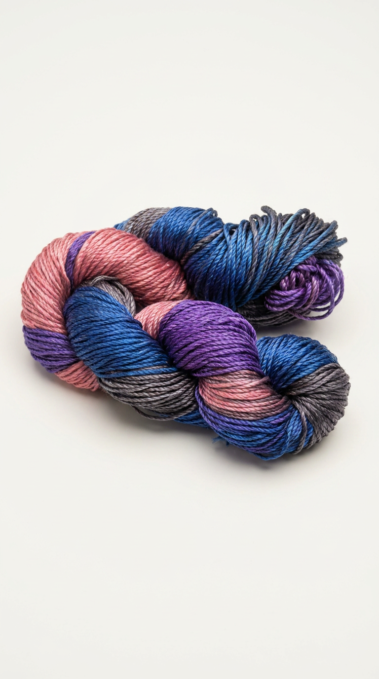 Knitsilk 3 Ply 100% Mulberry Silk Lace Weight Yarn | Perfect for Knitting, Crocheting & Weaving | Premium Quality Silk Yarn for Luxurious Projects (50g – 260 Yards, Blue & Gray)