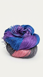 Knitsilk 3 Ply 100% Mulberry Silk Lace Weight Yarn | Perfect for Knitting, Crocheting & Weaving | Premium Quality Silk Yarn for Luxurious Projects (50g – 260 Yards, Blue & Gray)
