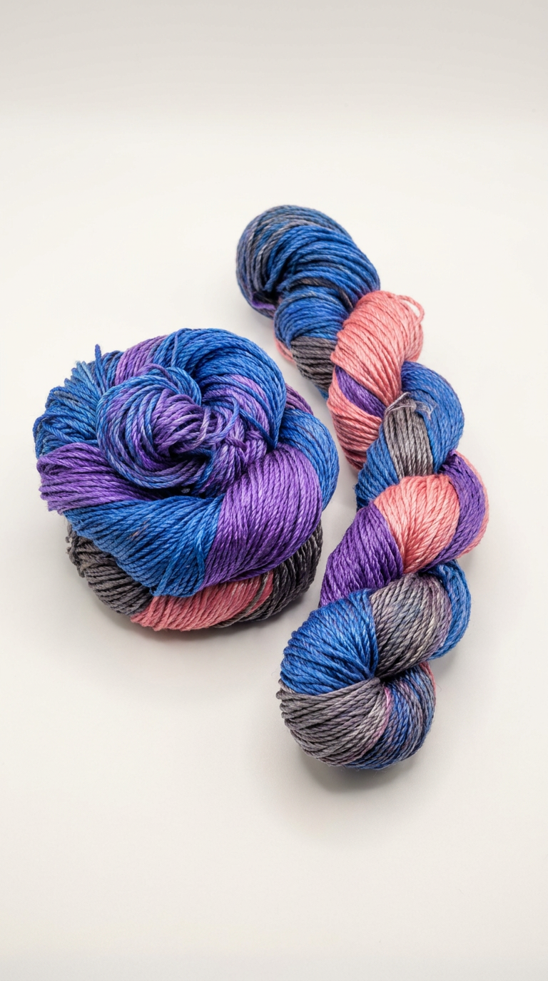 Knitsilk 3 Ply 100% Mulberry Silk Lace Weight Yarn | Perfect for Knitting, Crocheting & Weaving | Premium Quality Silk Yarn for Luxurious Projects (50g – 260 Yards, Blue & Gray)