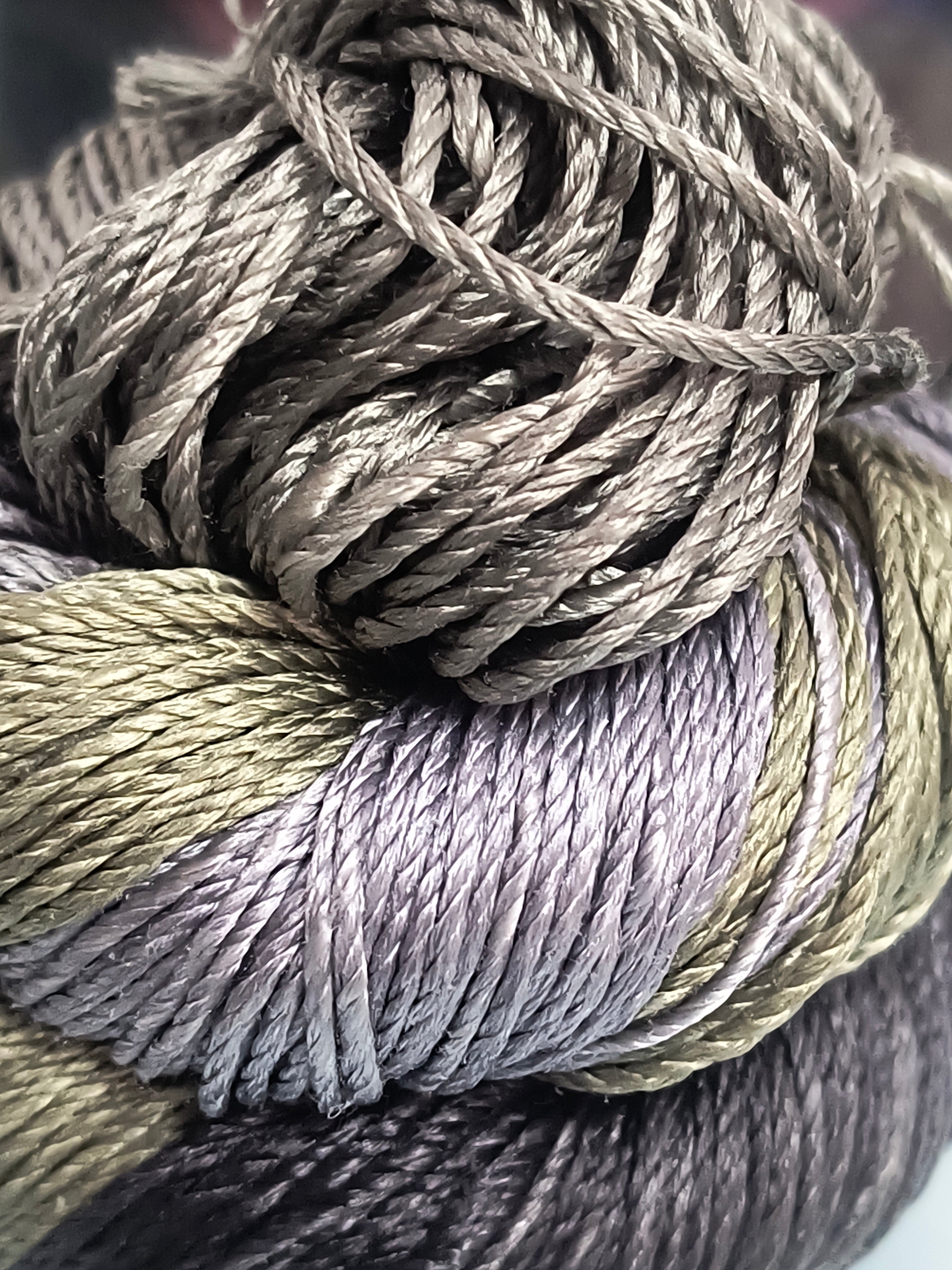 Knitsilk 3 Ply 100% Mulberry Silk Lace Weight Yarn | Perfect for Knitting, Crocheting & Weaving | Premium Quality Silk Yarn for Luxurious Projects (50g – 260 Yards, Black and Grey)