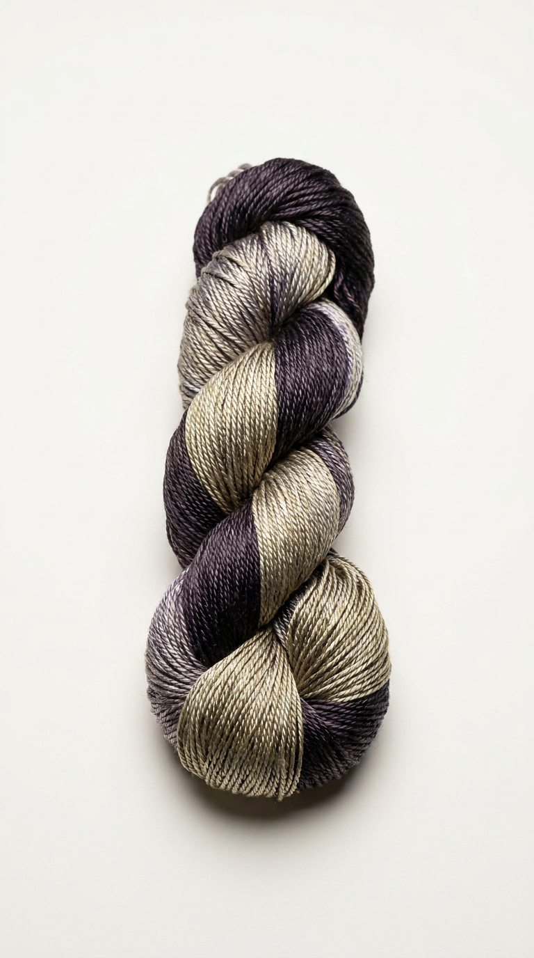 Knitsilk 3 Ply 100% Mulberry Silk Lace Weight Yarn | Perfect for Knitting, Crocheting & Weaving | Premium Quality Silk Yarn for Luxurious Projects (50g – 260 Yards, Black and Grey)