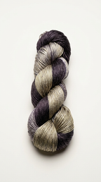 Knitsilk 3 Ply 100% Mulberry Silk Lace Weight Yarn | Perfect for Knitting, Crocheting & Weaving | Premium Quality Silk Yarn for Luxurious Projects (50g – 260 Yards, Black and Grey)