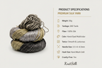 Knitsilk 3 Ply 100% Mulberry Silk Lace Weight Yarn | Perfect for Knitting, Crocheting & Weaving | Premium Quality Silk Yarn for Luxurious Projects (50g – 260 Yards, Black and Grey)