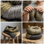Knitsilk 3 Ply 100% Mulberry Silk Lace Weight Yarn | Perfect for Knitting, Crocheting & Weaving | Premium Quality Silk Yarn for Luxurious Projects (50g – 260 Yards, Black and Grey)