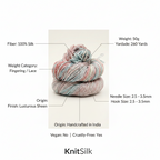 Knitsilk 3 Ply 100% Mulberry Silk Lace Weight Yarn | Perfect for Knitting, Crocheting & Weaving | Premium Quality Silk Yarn for Luxurious Projects (50g – 260 Yards, Tulips)