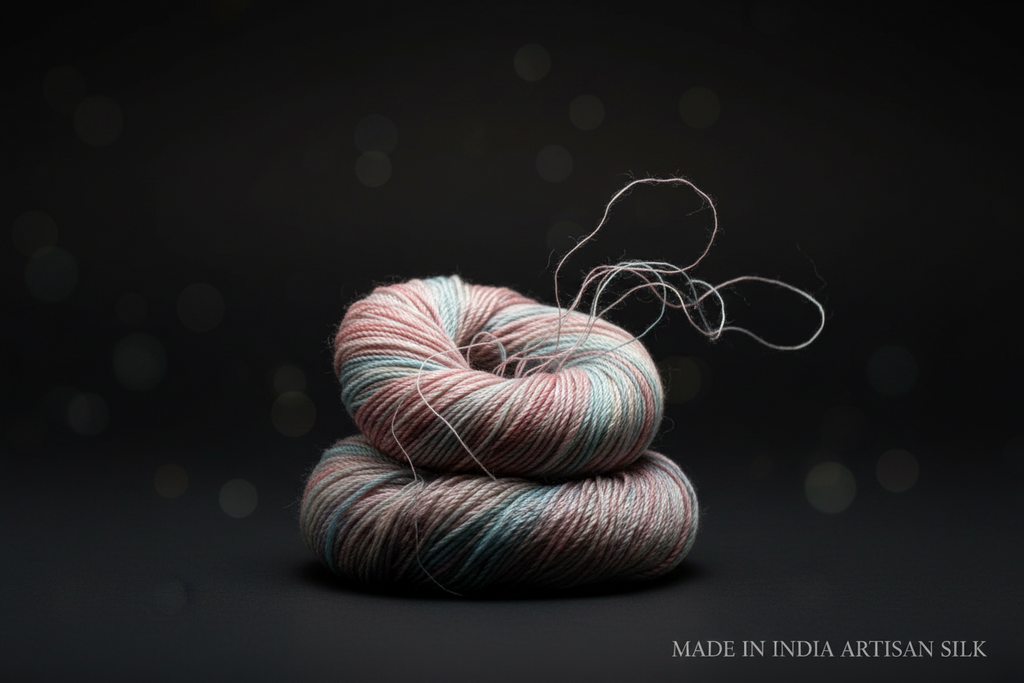 Knitsilk 3 Ply 100% Mulberry Silk Lace Weight Yarn | Perfect for Knitting, Crocheting & Weaving | Premium Quality Silk Yarn for Luxurious Projects (50g – 260 Yards, Tulips)