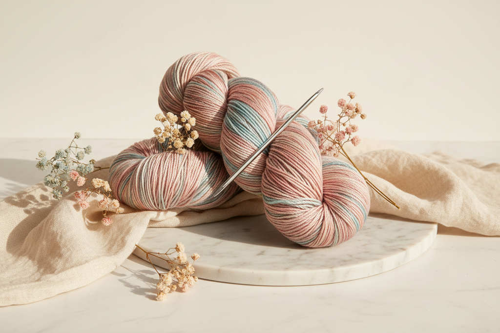 Knitsilk 3 Ply 100% Mulberry Silk Lace Weight Yarn | Perfect for Knitting, Crocheting & Weaving | Premium Quality Silk Yarn for Luxurious Projects (50g – 260 Yards, Tulips)