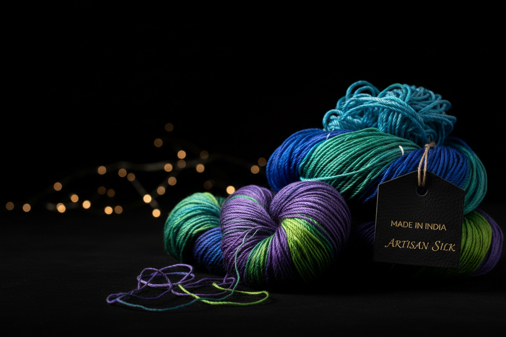 Knitsilk 3 Ply 100% Mulberry Silk Lace Weight Yarn | Perfect for Knitting, Crocheting & Weaving | Premium Quality Silk Yarn for Luxurious Projects (50g – 260 Yards, Plumbago)