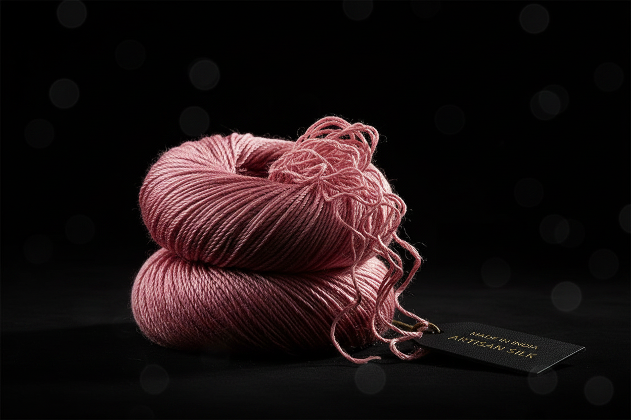 Knitsilk 3 Ply 100% Mulberry Silk Lace Weight Yarn | Perfect for Knitting, Crocheting & Weaving | Premium Quality Silk Yarn for Luxurious Projects (50g – 260 Yards, Pink)