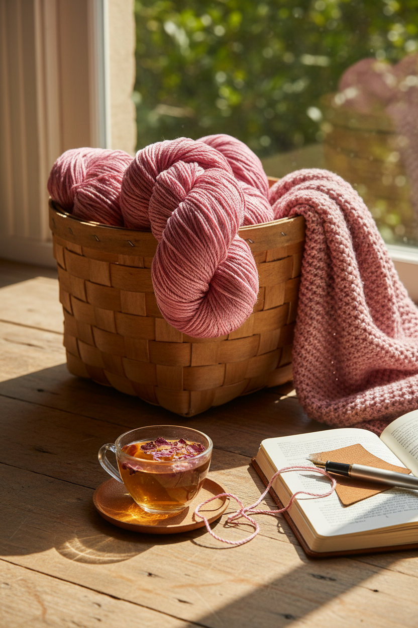 Knitsilk 3 Ply 100% Mulberry Silk Lace Weight Yarn | Perfect for Knitting, Crocheting & Weaving | Premium Quality Silk Yarn for Luxurious Projects (50g – 260 Yards, Pink)