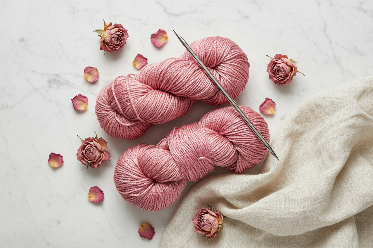 Knitsilk 3 Ply 100% Mulberry Silk Lace Weight Yarn | Perfect for Knitting, Crocheting & Weaving | Premium Quality Silk Yarn for Luxurious Projects (50g – 260 Yards, Pink)