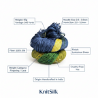 Knitsilk 3 Ply 100% Mulberry Silk Lace Weight Yarn | Perfect for Knitting, Crocheting & Weaving | Premium Quality Silk Yarn for Luxurious Projects (50g – 260 Yards, Chrysanthemum)