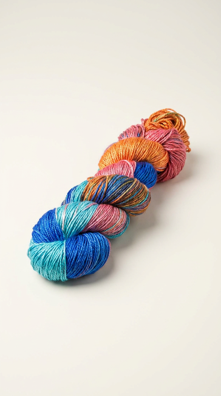 Knitsilk 3 Ply 100% Mulberry Silk Lace Weight Yarn | Perfect for Knitting, Crocheting & Weaving | Premium Quality Silk Yarn for Luxurious Projects (50g – 260 Yards, Rainbow)