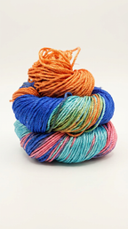 Knitsilk 3 Ply 100% Mulberry Silk Lace Weight Yarn | Perfect for Knitting, Crocheting & Weaving | Premium Quality Silk Yarn for Luxurious Projects (50g – 260 Yards, Rainbow)
