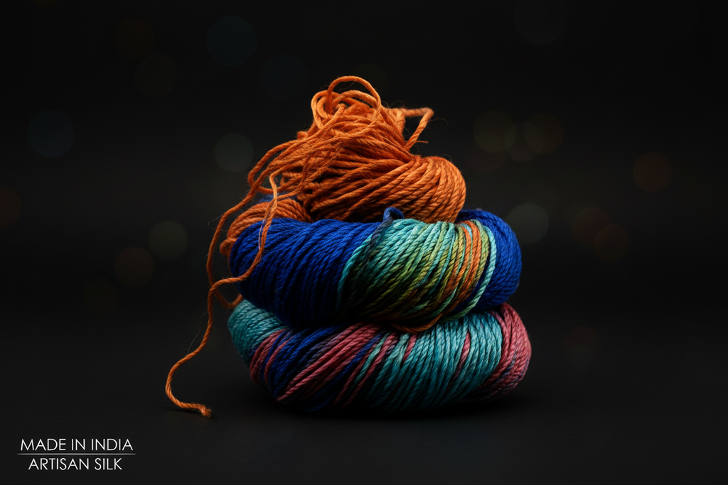 Knitsilk 3 Ply 100% Mulberry Silk Lace Weight Yarn | Perfect for Knitting, Crocheting & Weaving | Premium Quality Silk Yarn for Luxurious Projects (50g – 260 Yards, Rainbow)