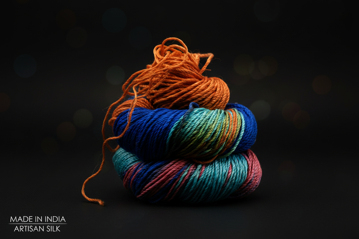 Knitsilk 3 Ply 100% Mulberry Silk Lace Weight Yarn | Perfect for Knitting, Crocheting & Weaving | Premium Quality Silk Yarn for Luxurious Projects (50g – 260 Yards, Rainbow)