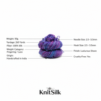 Knitsilk 3 Ply 100% Mulberry Silk Lace Weight Yarn | Perfect for Knitting, Crocheting & Weaving | Premium Quality Silk Yarn for Luxurious Projects (50g – 260 Yards, Pink and Majenta)