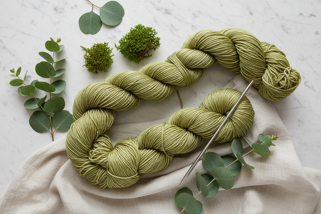 Knitsilk 3 Ply 100% Mulberry Silk Lace Weight Yarn | Perfect for Knitting, Crocheting & Weaving | Premium Quality Silk Yarn for Luxurious Projects (50g – 260 Yards, Olive Green)