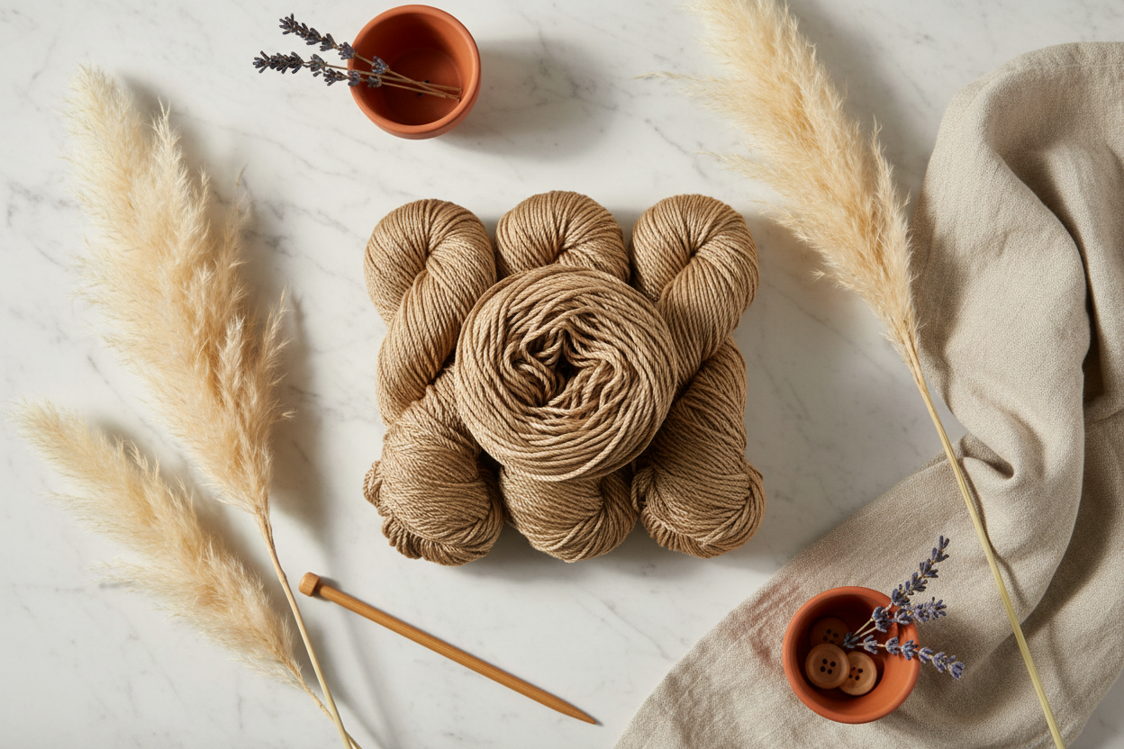 Knitsilk 3 Ply 100% Mulberry Silk Lace Weight Yarn | Perfect for Knitting, Crocheting & Weaving | Premium Quality Silk Yarn for Luxurious Projects (50g – 260 Yards, Beige)