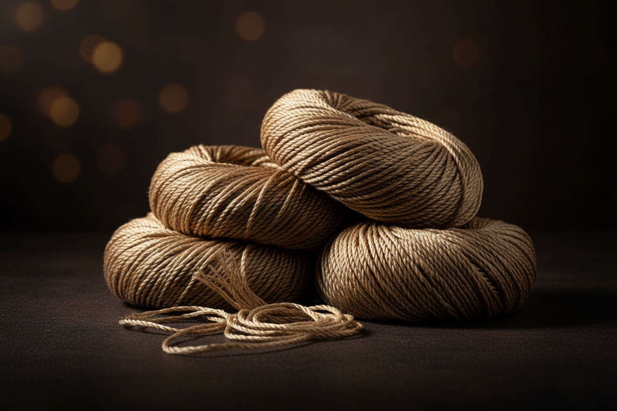 Knitsilk 3 Ply 100% Mulberry Silk Lace Weight Yarn | Perfect for Knitting, Crocheting & Weaving | Premium Quality Silk Yarn for Luxurious Projects (50g – 260 Yards, Beige)