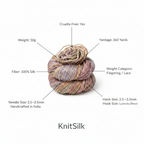 Knitsilk 3 Ply 100% Mulberry Silk Lace Weight Yarn | Perfect for Knitting, Crocheting & Weaving | Premium Quality Silk Yarn for Luxurious Projects (50g – 260 Yards, Unicorn)